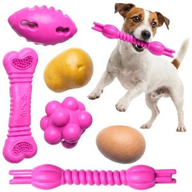 Imagem de Kit 6 Brinquedos Diversos Interativos De Cães Porte Grande Mordedor Pa