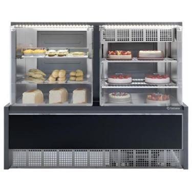 Imagem de Vitrine Neutra Fria Aurora Grna-140r Preto Vidro Reto 127V Gelopar