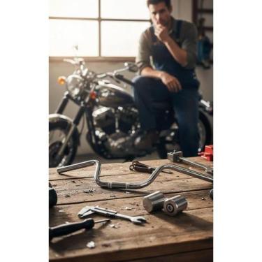 Imagem de 2x Guidão Cargo Cromado + Pesos: Conforto e Estilo Moto - Congratulati