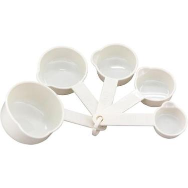 Imagem de Medidores Home&Co Plástico Branco 5pçs Utensílio de Cozinha para Prepa