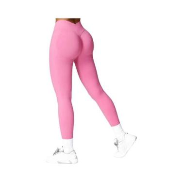 Imagem de Leggings Esportivas Femininas Com Controle De Cintura Em V E Efeito Sc