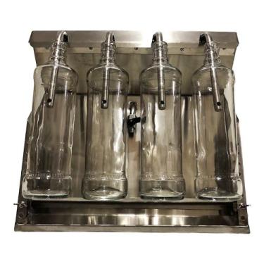 Imagem de Envasadora Inox 4 Bicos para Cachaça ajuste garrafas de 300 a 1000ml -