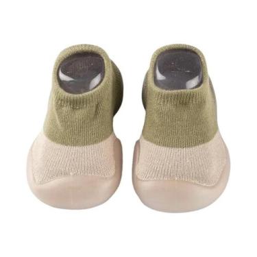 Imagem de Sapatos De Bebê Respiráveis E Antiderrapantes Em Algodão Cardado, Meia