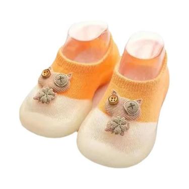 Imagem de Sapatos De Bebê Respiráveis E Antiderrapantes Em Algodão Cardado, Meia