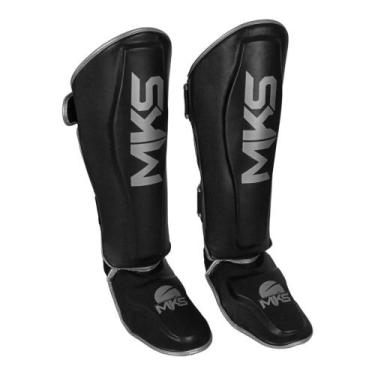 Imagem de Caneleira MKS Combat Energy Muay Thai e Kickboxing, Preto metálico, P