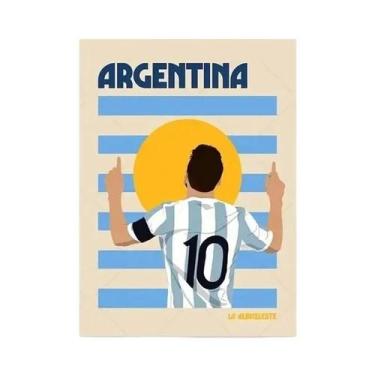 Imagem de Arte De Parede Retro Colorida De Futebol Em Lona, Poster Esportivo Da 
