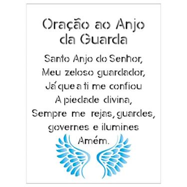 Imagem de Stencil de Plástico para Pintura OPA 15 x 20 cm - 1383 Oração do Anjo