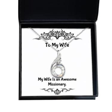 Imagem de SpreadPassion My Wife is an Awesome Missionary Colar Rising Phoenix Necklace Wife, Mordaças Gifts for Wife