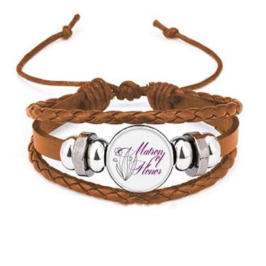 Imagem de un brand Pulseira feminina Respect com linhas de flor e ornamento de joias de couro