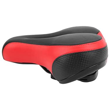 Imagem de Assento de bicicleta, assento de bicicleta inovador [trekking] com design oco para andar de bicicleta(Vermelho preto)