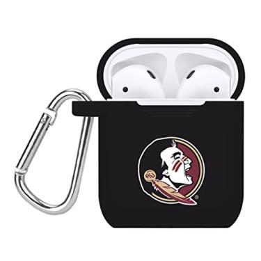 Imagem de Capa de silicone Florida State Seminoles compatível com Apple AirPods Generation 1 & 2 Battery Case (preto)