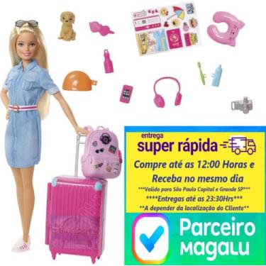 Imagem de Boneca Barbie Explorar E Descobrir Viajem Fwv25 Mattel Viajeira