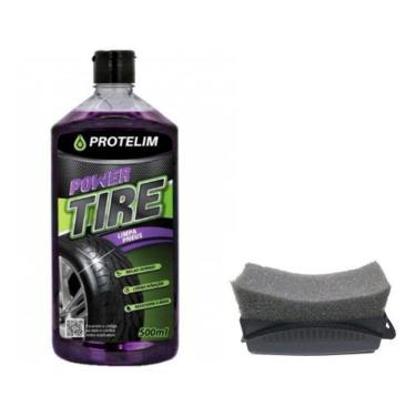 Imagem de Limpa Pneu Pretinho 500ml Protelim + Aplicador De Pretinho