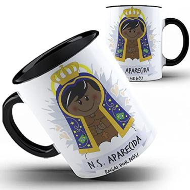 Imagem de Caneca preta Santinha Nossa Senhora Aparecida