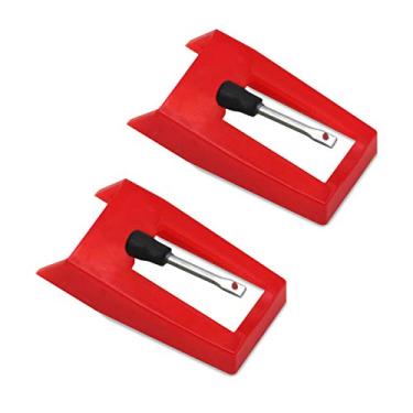 Imagem de Agulhas para toca-discos, Agulha de substituição para toca-discos de vinil para fonógrafo LP, Victrola, 1byone, Crosley, ION, Jensen (2 peças de caneta diamantada)