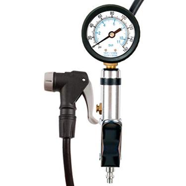 Imagem de Medidor de bomba de ar universal CycloSpirit para pneu de bicicleta com válvula de seleção automática – Ferramenta para compressor de ar Presta e Schrader