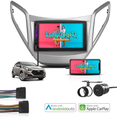 Imagem de Kit Multimidia 2 Din Mp5 Android e Carplay Hy Hb20 2012/2019