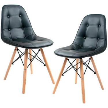 Imagem de Kit 02 Cadeiras Decorativas Eiffel Charles Eames Dsw Botonê E01 Preto