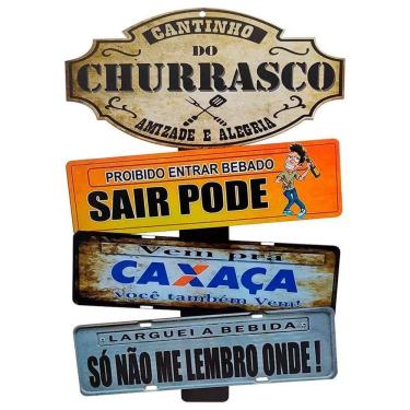 Imagem de Placas De Carros 3 Frases Cantinho Do Churrasco Cachaça