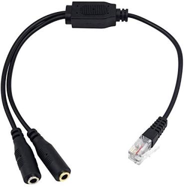 Imagem de Poyiccot RJ9 macho para adaptador de áudio fêmea de 3,5 mm para fone de ouvido Buddy para fones de ouvido Office RJ9
