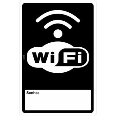 Imagem de Placa Aviso Wifi Zone Com Espaço Para Senha Vertical