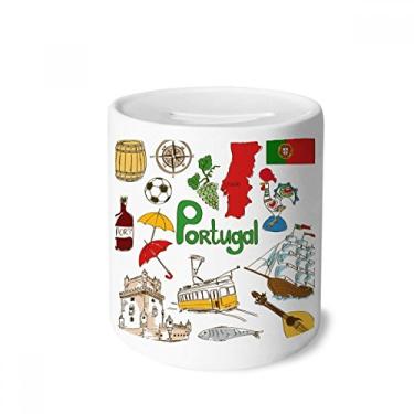 Imagem de DIYthinker Portugal Landscap Animals National Flag Money Box Saving Banks Ceramic Coin Case Kids Adults