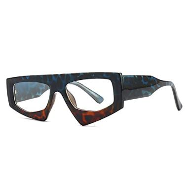 Imagem de Óculos de sol vintage irregulares de uma peça com estampa de leopardo para mulheres Óculos de sol de armação oblíqua Óculos de sol masculinos Hip Hop, verde roxo claro, tamanho único