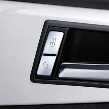 Imagem de JIERS Para Mercedes GLK X204 2008-2015, interruptor de trava de porta para estilo de carro, tampa do botão de bloqueio central, manopla chave, adesivo, guarnição, interior, acessórios automotivos
