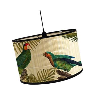 Imagem de Gralara Abajur com de tambor Retro Folk Spider para E26/E27 Porta-lâmpada Feito à mão 11,8 x 11,8 x 8 polegadas Abajur decorativo de bambu para, estilo e