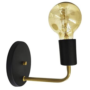 Imagem de Arandela Luminária Parede Moderna Sala Cama Preto Dourado