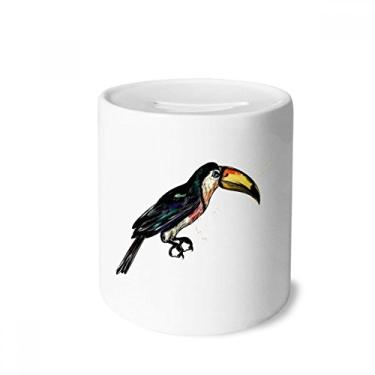 Imagem de DIYthinker Caixa para dinheiro de pássaro tropical Painting Toco porta-moedas de cerâmica presente de cofrinho
