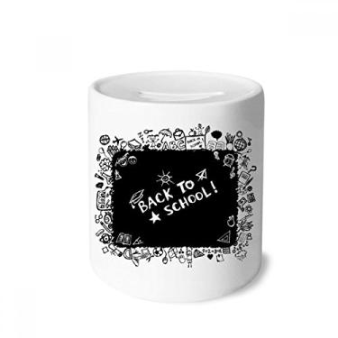 Imagem de DIYthinker Quadro-negro, grafite, estilo escolar, caixa de dinheiro, caixa de cerâmica, porta-moedas, presente