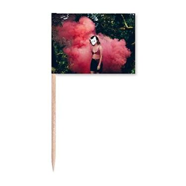 Imagem de Pink Fog Head Girl Florestal Science Nature Scenery Bandeiras de palito de dente, enfeite de festa