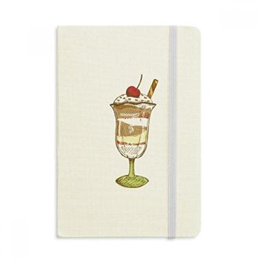 Imagem de Caderno de pasta de sorvete com cereja de chocolate em tecido oficial capa dura diário clássico
