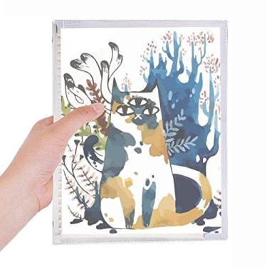 Imagem de Caderno de animais em aquarela de três olhos com folhas soltas e diário recarregável