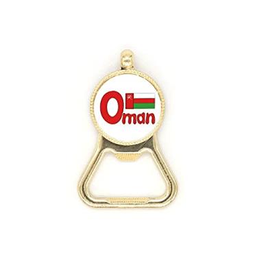 Imagem de Chaveiro de aço inoxidável com estampa verde vermelha da bandeira nacional do Omã