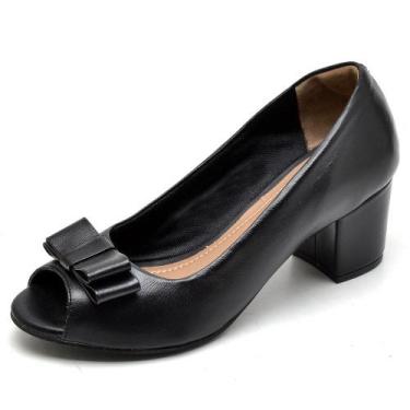 Imagem de Sapato Social Feminino Peep Toe Work Preto - Top Franca Shoes