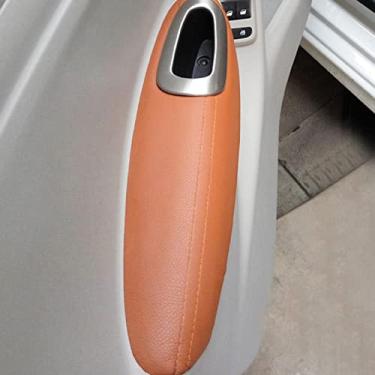 Imagem de OZEQO 4 peças de couro painel da porta do carro apoio de braço capa protetora guarnição, apto para peugeot 301 2014 2015 2016 2017 2018