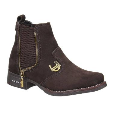 Imagem de Botina Feminina Marrom com Bico Redondo Urbana Boots 33009