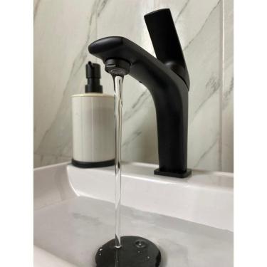 Imagem de Torneira Bica Baixa Para Banheiro Pia Misturador Monocomando Lavatorio Preto Hd308h Luuk Young