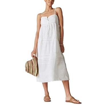 Imagem de Lucky Brand Vestido longo feminino com painéis, Whisper White, GG