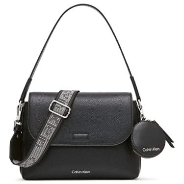 Imagem de Calvin Klein Bolsa tiracolo Millie 2 em 1 com aba, Preto/prata, One Size