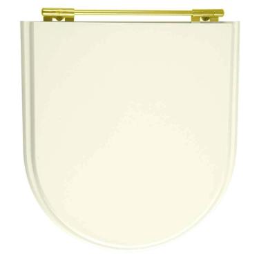 Imagem de Assento Sanitario Poliester Calypso Biscuit Para Vaso Incepa Com Ferragem Dourada