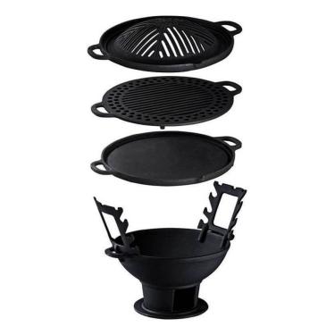 Imagem de Churrasqueira Ferro Fundido Gengiskan 6 peças Alfa Completa