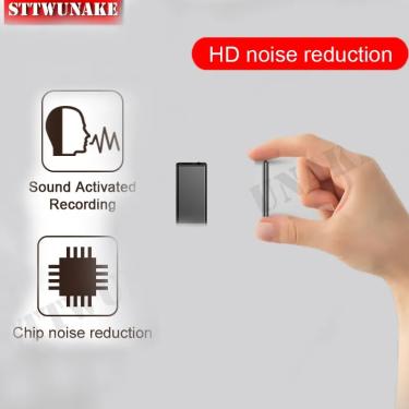 Imagem de Sttwunake gravador de voz mini gravação ativada ditaphone espiã escondido micro áudio som digital