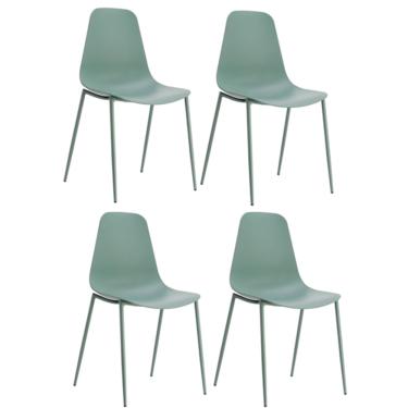 Imagem de Kit 4 Cadeiras Miami Com Assento em Polipropileno e Base em Aço Fratini - Verde Aloe