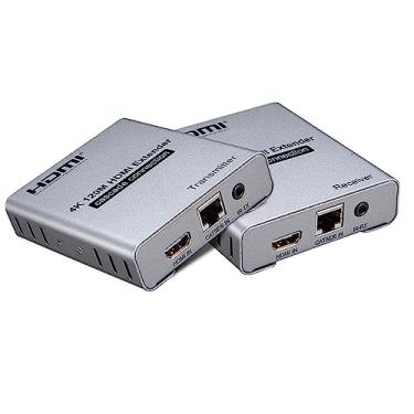 Imagem de ZEZEFUFU Extensor HDMI sobre cabo Ethernet RJ45 Cat5e/6, até 120 m 4K @ 30HZ HDMI Splitter Extensão Transmissor de áudio suporta laptop DVD TV