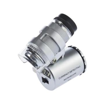 Imagem de ZEZEFUFU Lupa compacta portátil 60X Joalheiros Lupa de bolso Loop Moedas de olho Luz LED