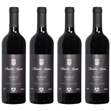 Imagem de Kit 4 Vinhos Bordô Suave Família Carra 750 ml Gourmet Present Drink Especial Natal Coquetel Exótico Premium