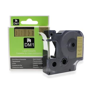 Imagem de Fita Refil Compatível D1 45023 Dourada com letra preta 12mm para Rotulador Dymo LM150 LM160P LM210D LM420P LM500TS Color Pop